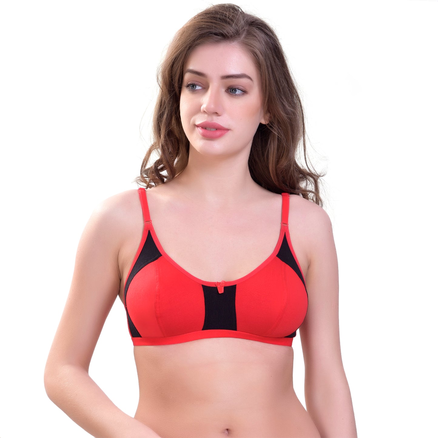 Women’s Non-Padded Contrast Bra – Wire-Free Everyday Comfort (Pack of 3)