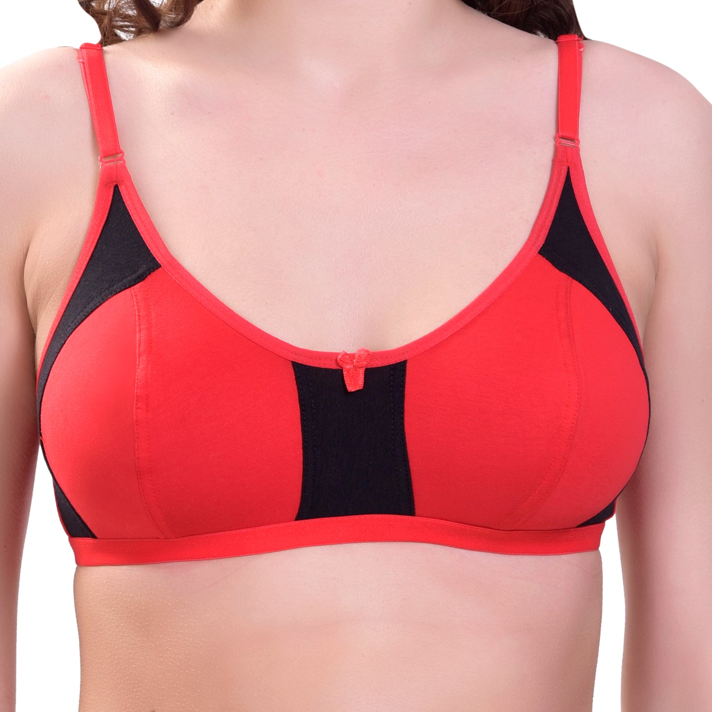 Women’s Non-Padded Contrast Bra – Wire-Free Everyday Comfort (Pack of 3)