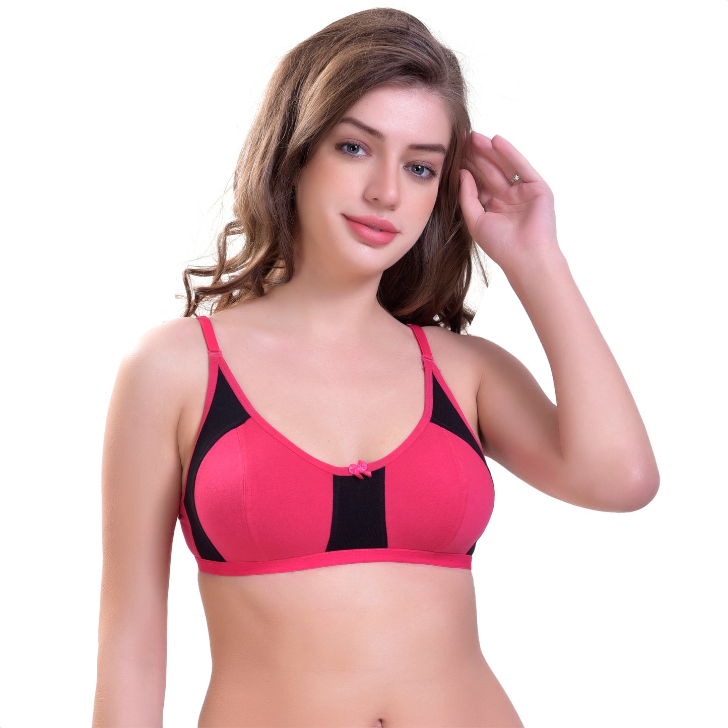 Women’s Non-Padded Contrast Bra – Wire-Free Everyday Comfort (Pack of 3)