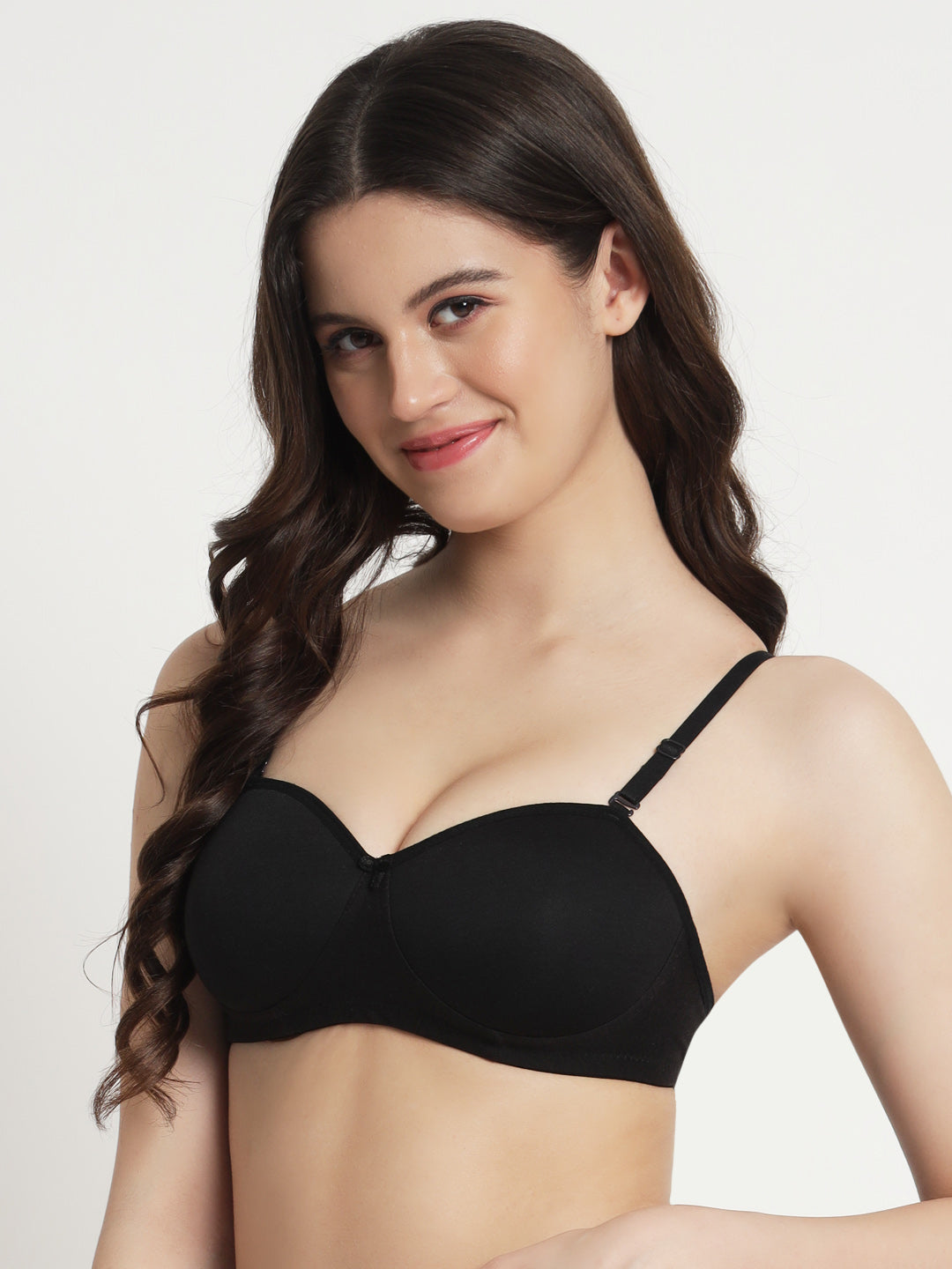 Women’s Lightly Padded Cotton Blend Bra (Pack of 3 – Red, Black & Teal Green)