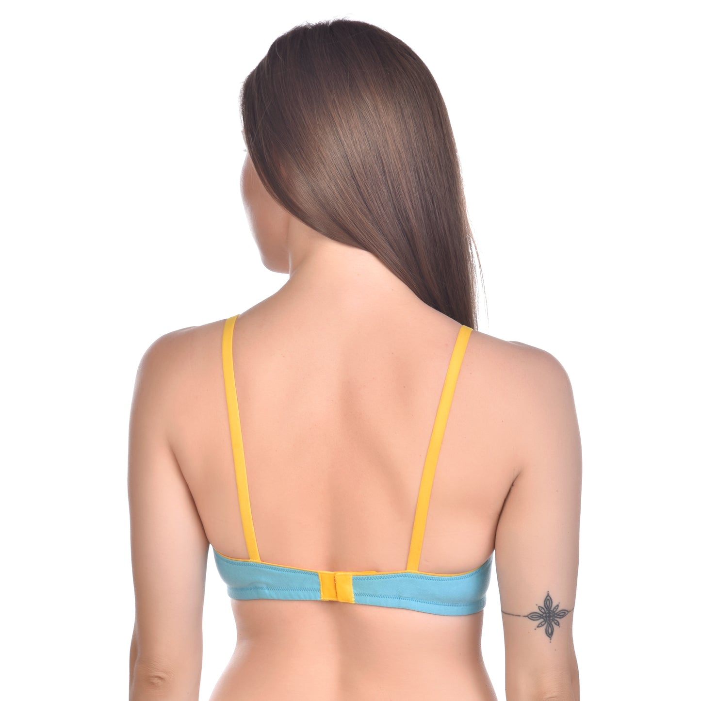 Soft & Lightly Padded Contrast Bra – Wire-Free Support (Pack of 3)