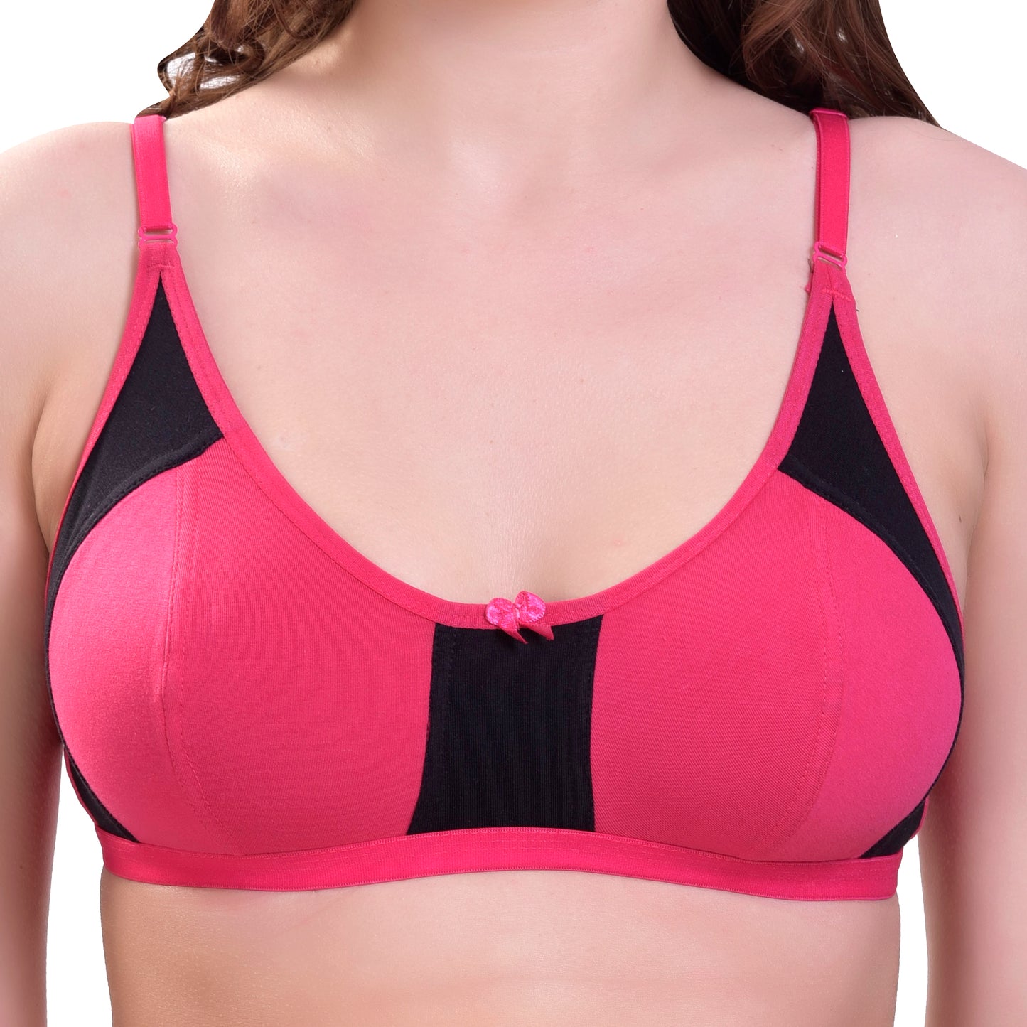 Women’s Non-Padded Contrast Bra – Wire-Free Everyday Comfort (Pack of 3)
