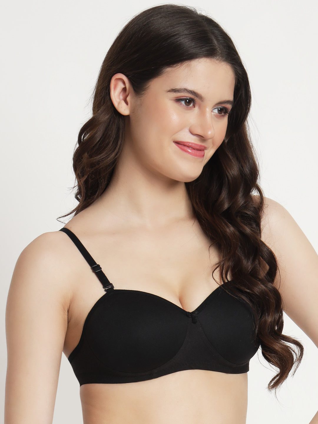 Women’s Lightly Padded Cotton Blend Bra (Pack of 3 – Red, Black & Teal Green)