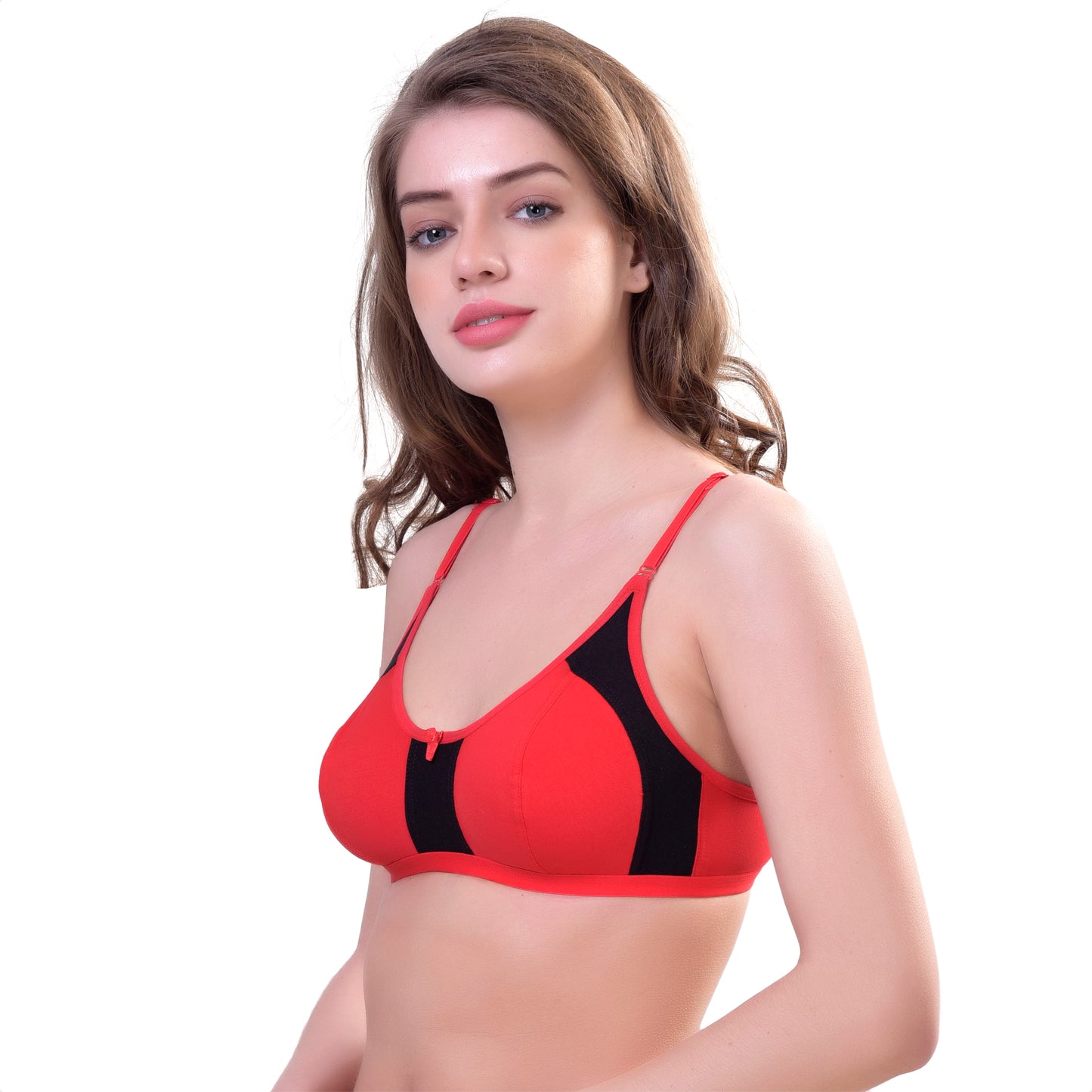Women’s Non-Padded Contrast Bra – Wire-Free Everyday Comfort (Pack of 3)