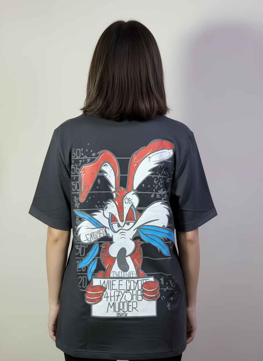 Coyote Catch Up Women’s Oversized T-Shirt | Full Back Print | Premium Cotton Comfort