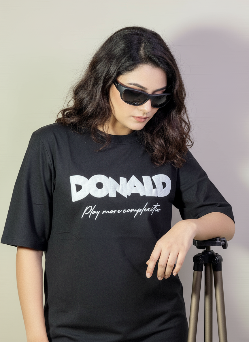 Donald Play More Complication T-Shirt Women | 240 GSM Oversized