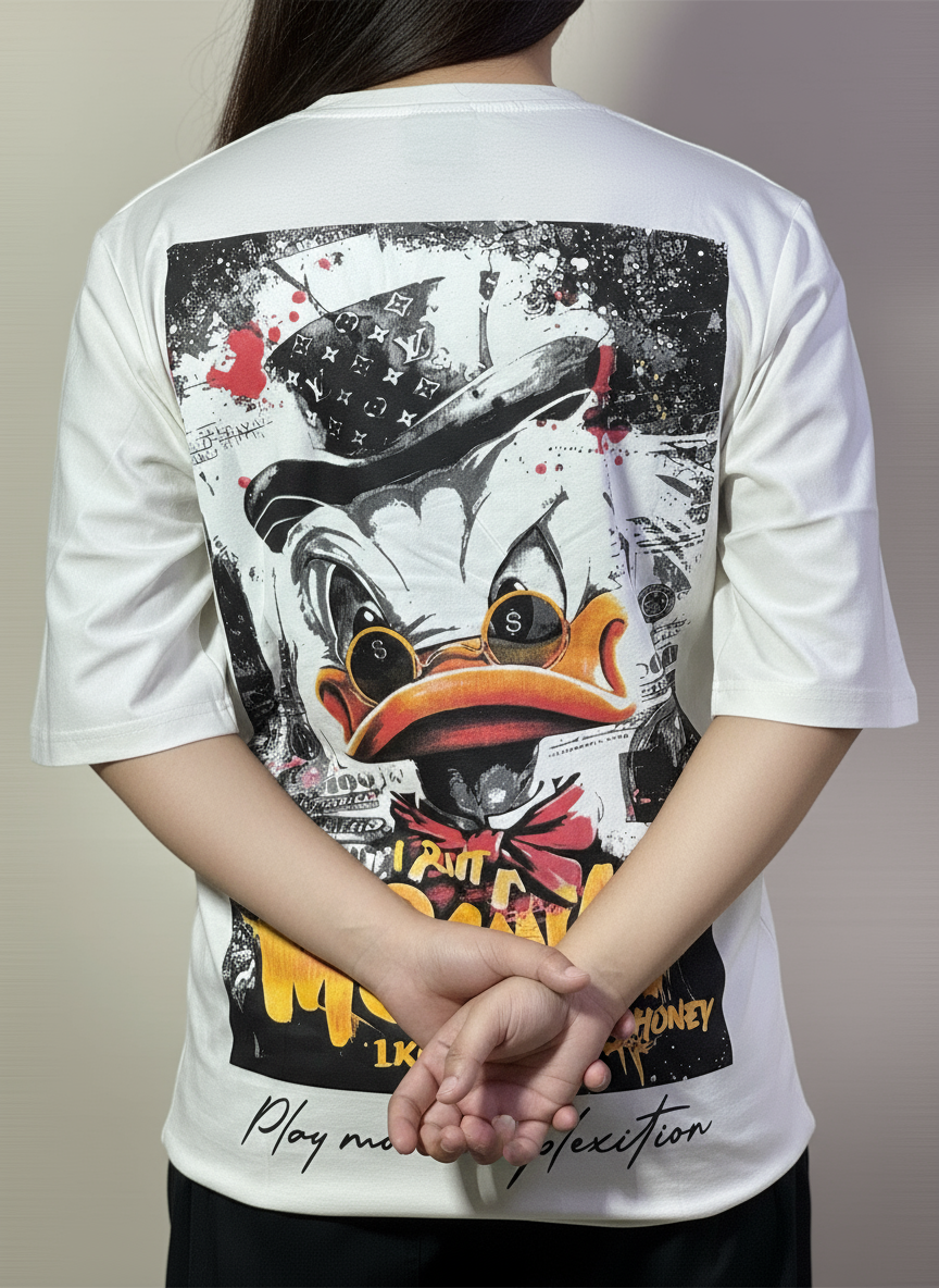 Donald Play More Complication T-Shirt Women | 240 GSM Oversized