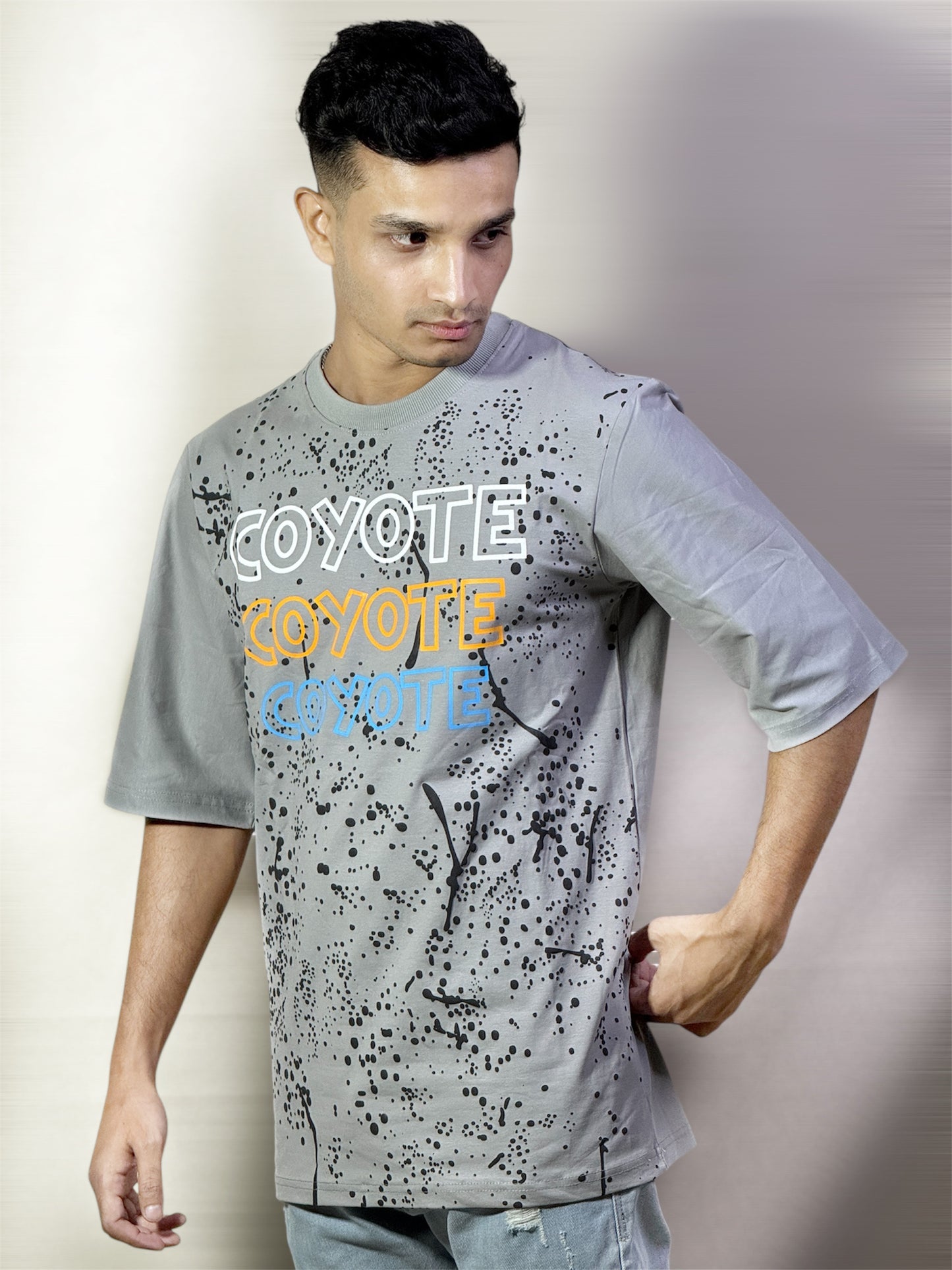 Coyote Catch Up Oversized Cotton T-Shirt (240 GSM) – 2 Colors Varients